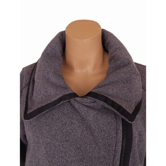 Lululemon Moto Jacket Size 6 Ambient Gray Black Fleece - Picture 4 of 8